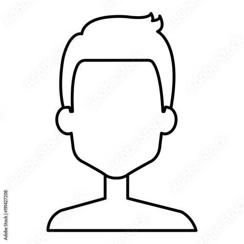 young man shirtless avatar character vector illustration design