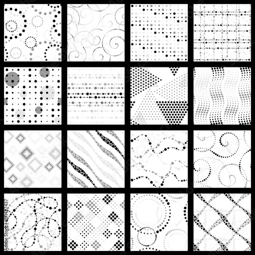 Set of minimalist dotted patterns