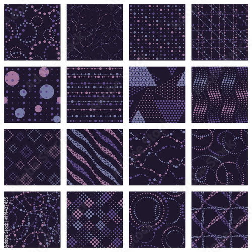 Set of minimalist dotted patterns
