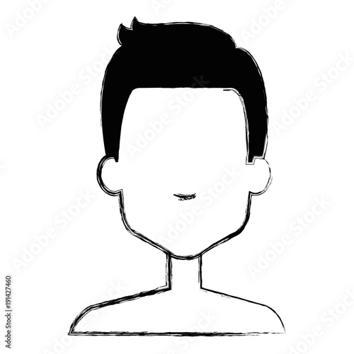 young man shirtless avatar character vector illustration design