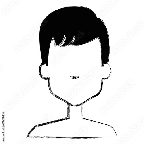 young man shirtless avatar character vector illustration design