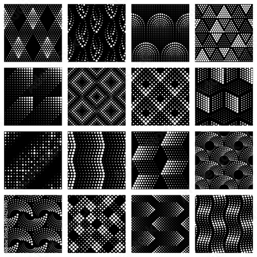 Set of halftone dotted patterns