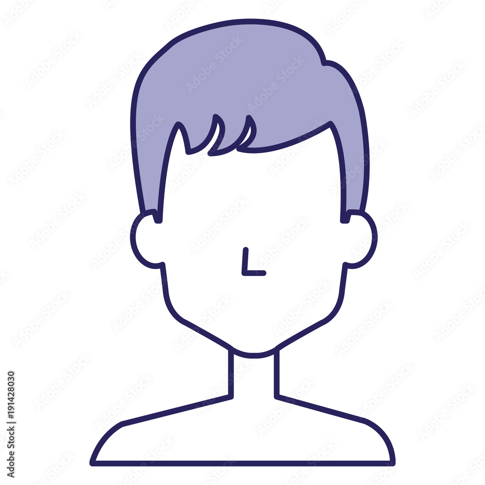 young man shirtless avatar character vector illustration design