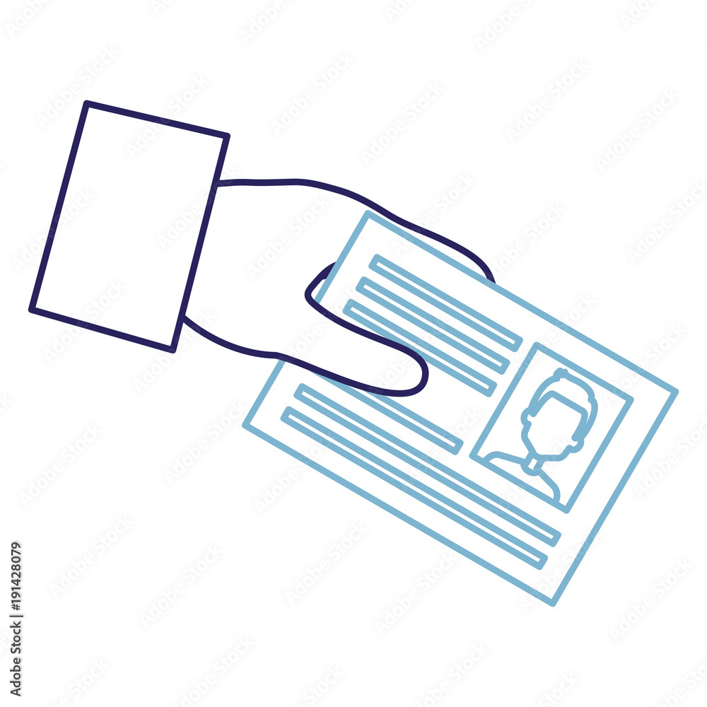 hand with id document card icon vector illustration design hand with id document card icon vector illustration design