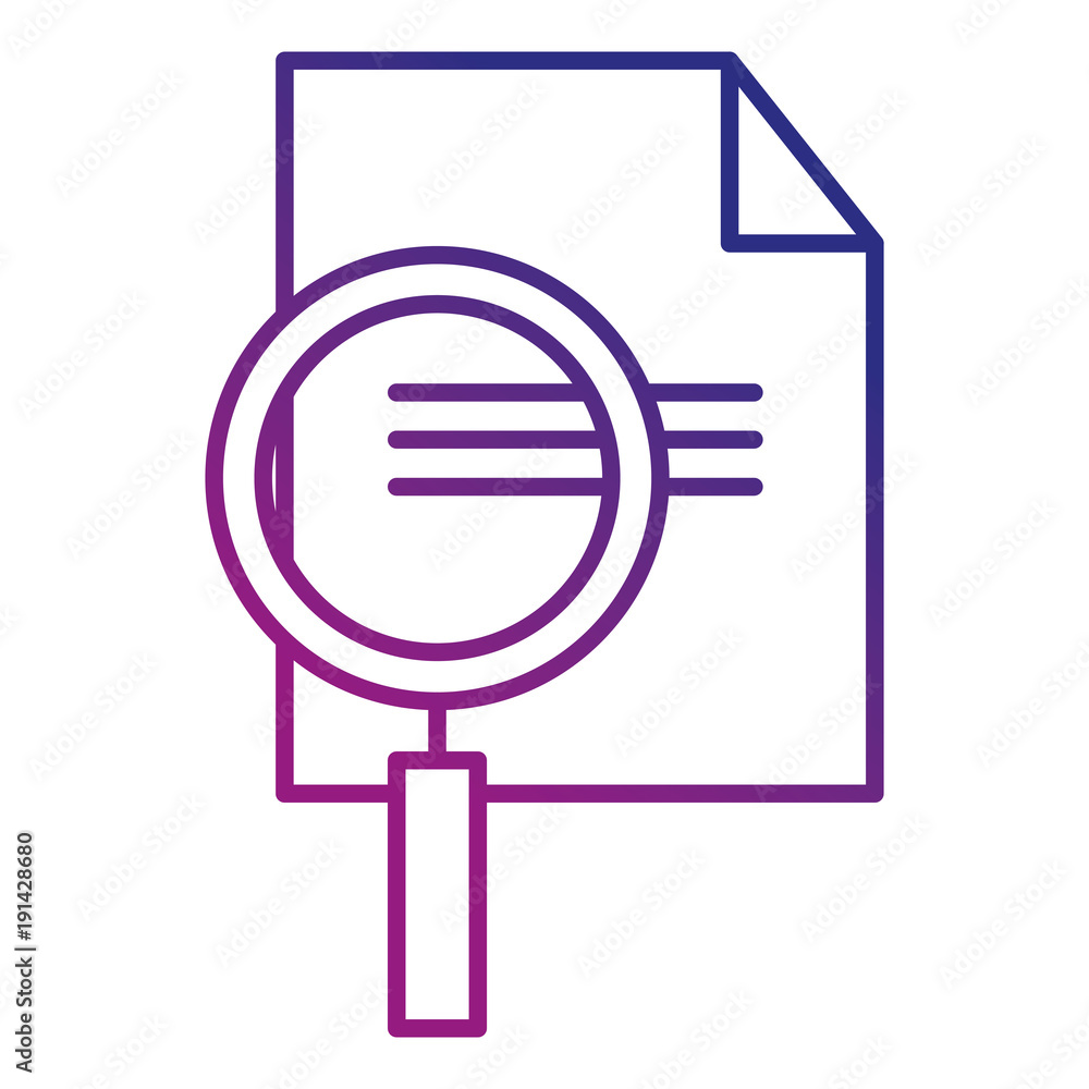 paper document with magnifying glass vector illustration design paper document with magnifying glass vector illustration design