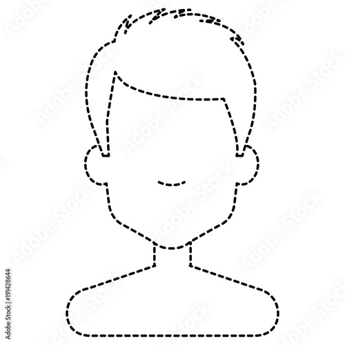 young man shirtless avatar character vector illustration design