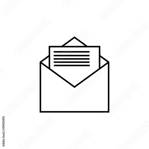 letter in envelope icon. Element for mobile concept and web apps. Thin line  icon for website design and development, app development. Premium icon on white background