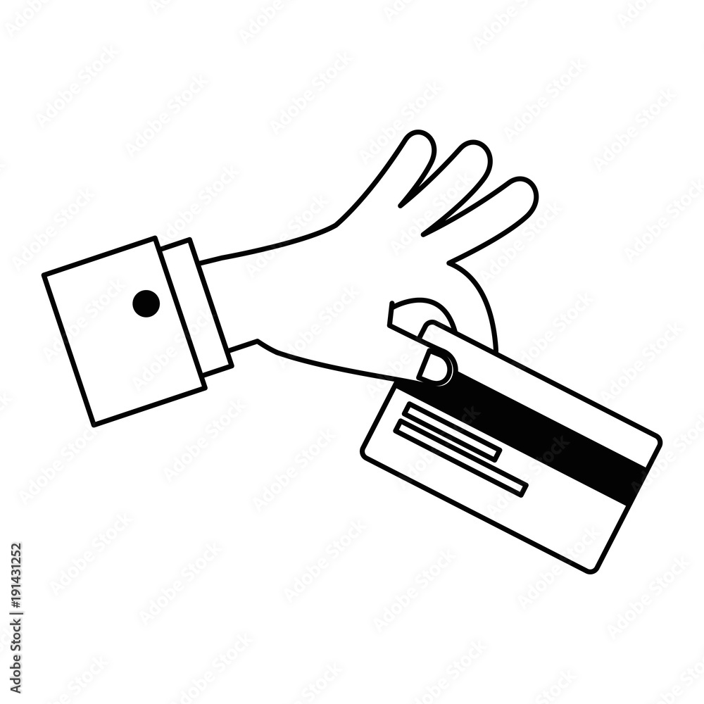 hand with credit card isolated icon vector illustration design