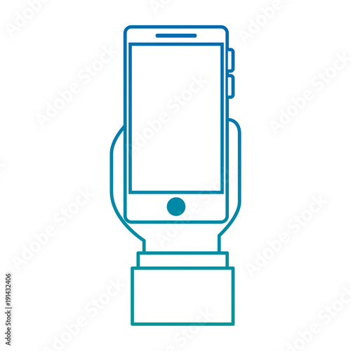 hand user with smartphone device isolated icon vector illustration design