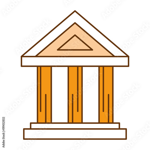 bank building isolated icon vector illustration design