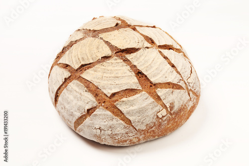 A country bread isolated on white background.      