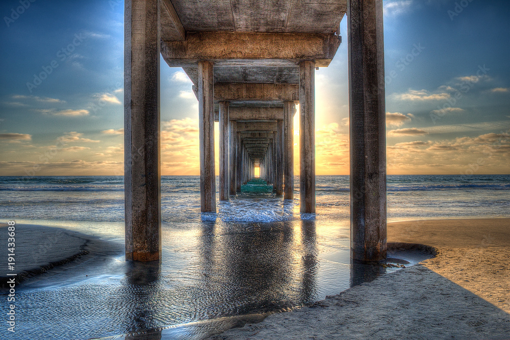 Scripps Pier Sunset in La Jolla - San Diego, California Scripps Pier Sunset in La Jolla - San Diego, California