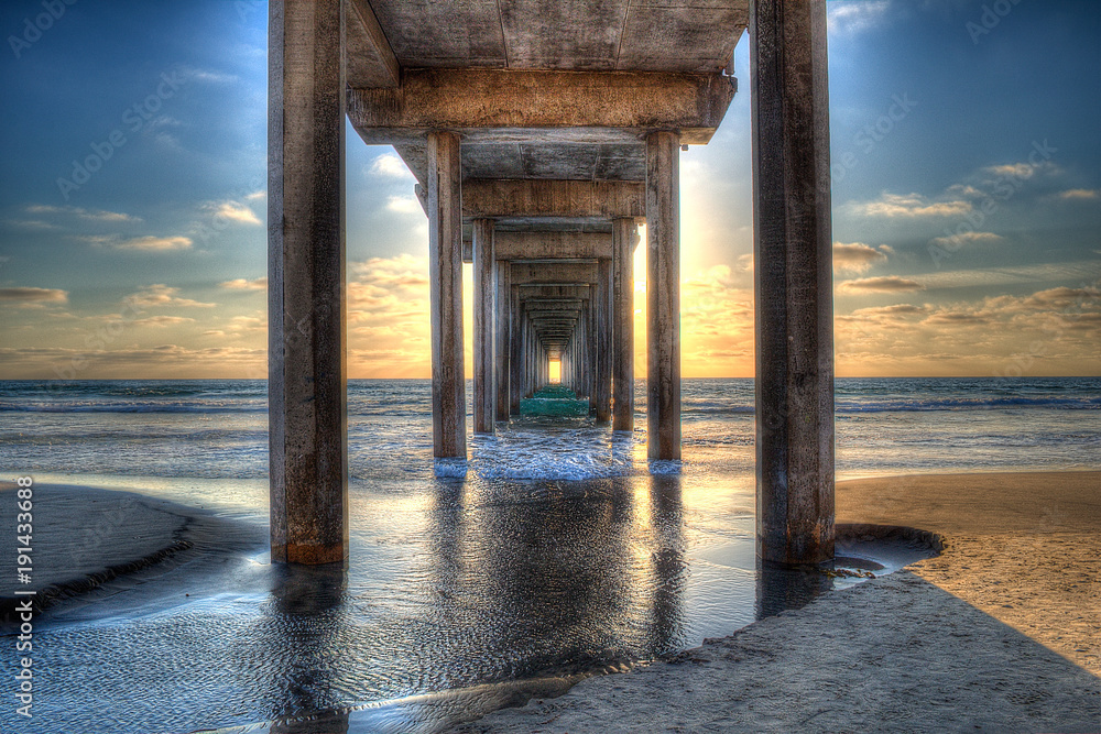 Scripps Pier Sunset in La Jolla - San Diego, California