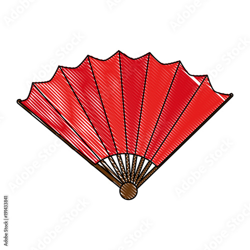 chinese fan decorative icon vector illustration design