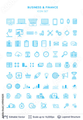 Business and financial icons collection.