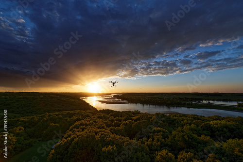 Drone at dusk