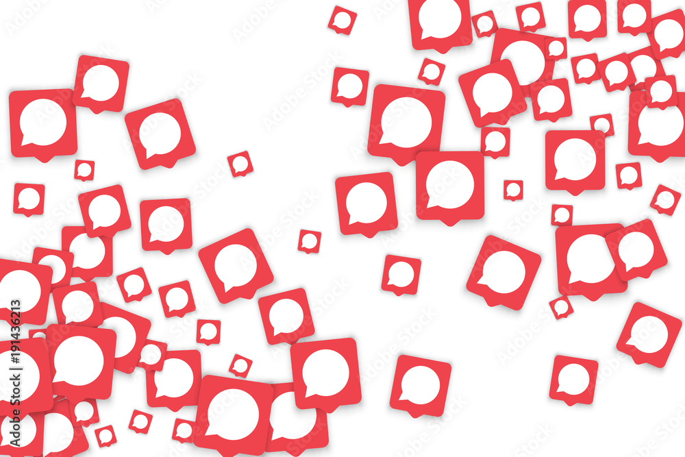 Social media background with chat notification bubbles in icons. Social media background with chat notification bubbles in icons.