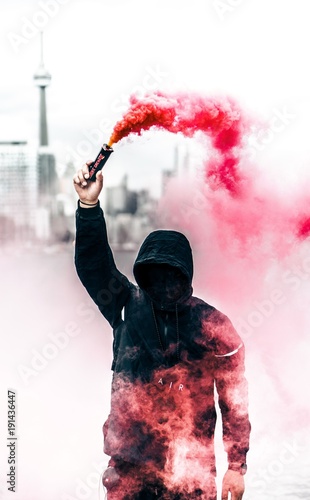 Fototapeta Naklejka Na Ścianę i Meble -  Red smoke