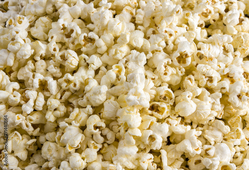 Corn popcorn texture. Food in the cinema