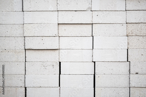 White autoclaved aerated lightweight concrete block stack texture