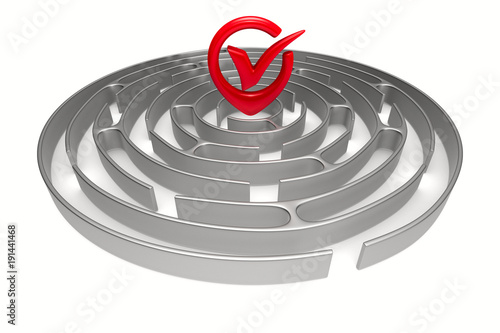 Circle maze on white backgr...