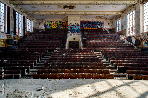 Derelict Theater - Abandoned Hoarce Mann High School - Gary, Indiana photo