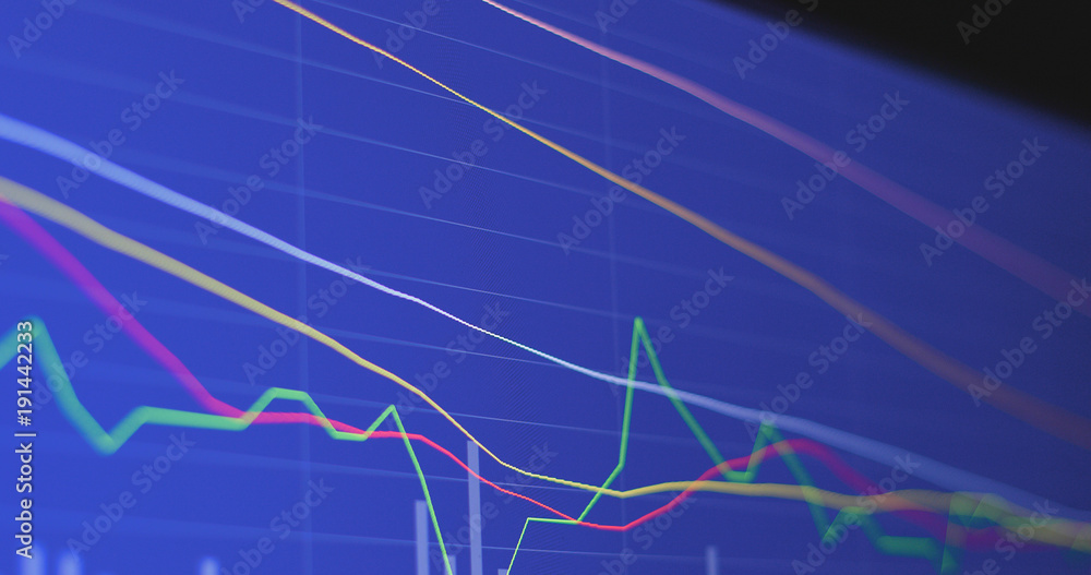 Obraz premium Financial stock data on screen