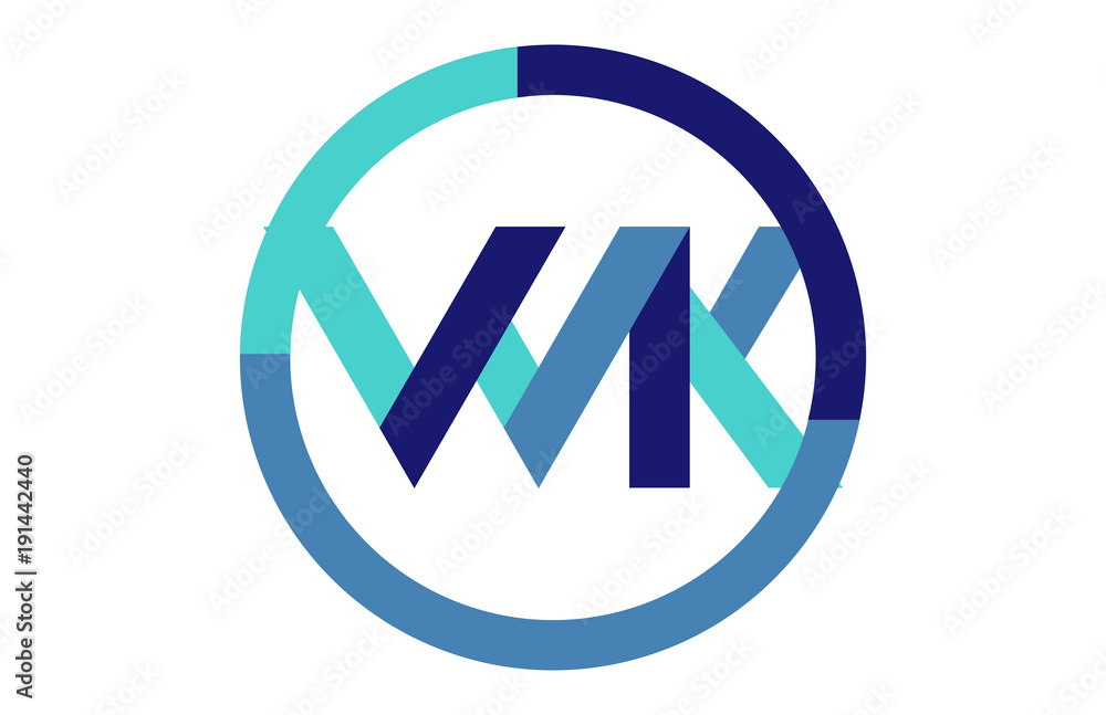 WK Global Circle Ribbon letter Logo WK Global Circle Ribbon letter Logo