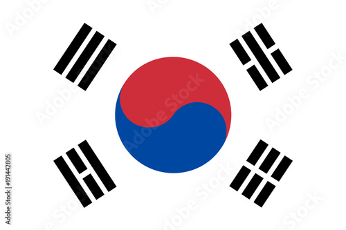 Flag in colors of South Korea, vector.