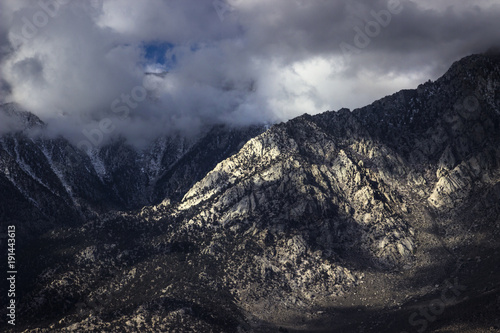 Sunny Mountain Ridge with Overcast Skies in the Sierras