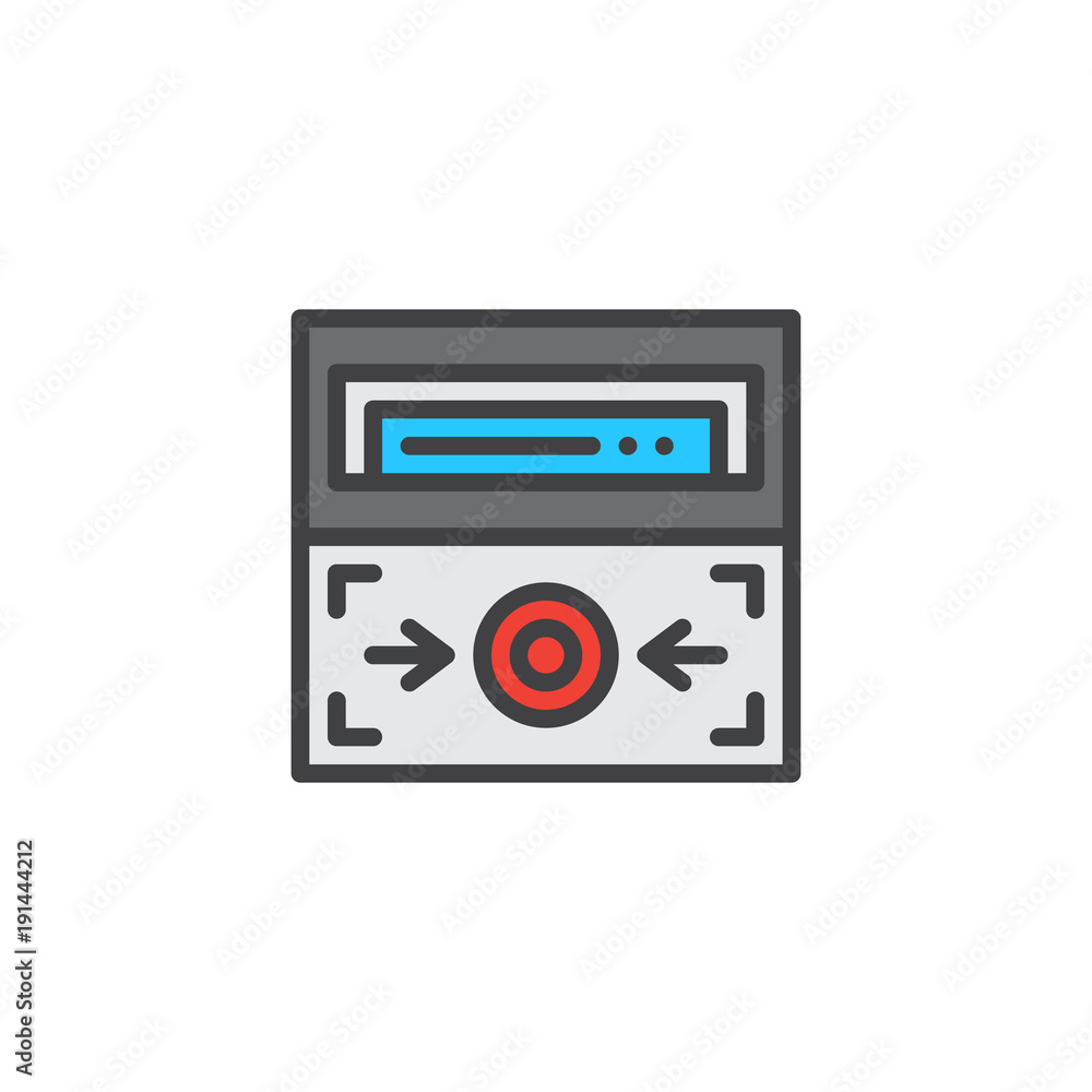 Fire alarm button filled outline icon, line vector sign, linear colorful pictogram isolated on white. Emergency system symbol, logo illustration. Pixel perfect vector graphics Fire alarm button filled outline icon, line vector sign, linear colorful pictogram isolated on white. Emergency system symbol, logo illustration. Pixel perfect vector graphics
