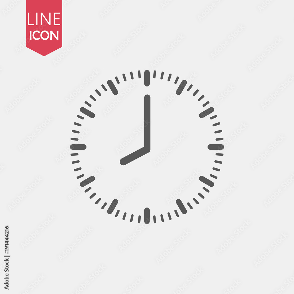Clock vector icon. Time vector illustration. Trendy Flat style for graphic design, Web site, UI Clock vector icon. Time vector illustration. Trendy Flat style for graphic design, Web site, UI