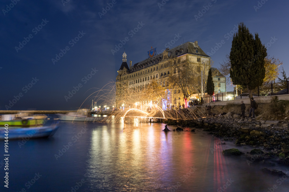 Fototapeta premium Exterior view of Haydarpasha railway station