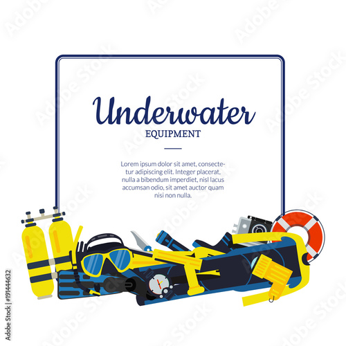 Vector underwater diving elements
