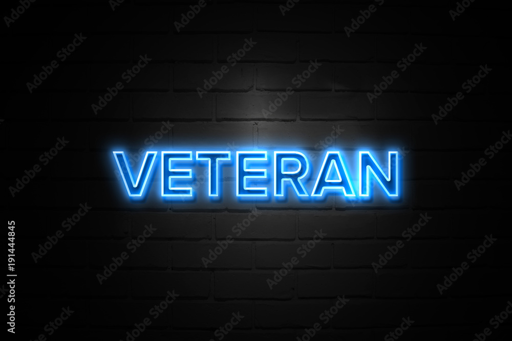 Veteran neon Sign on brickwall