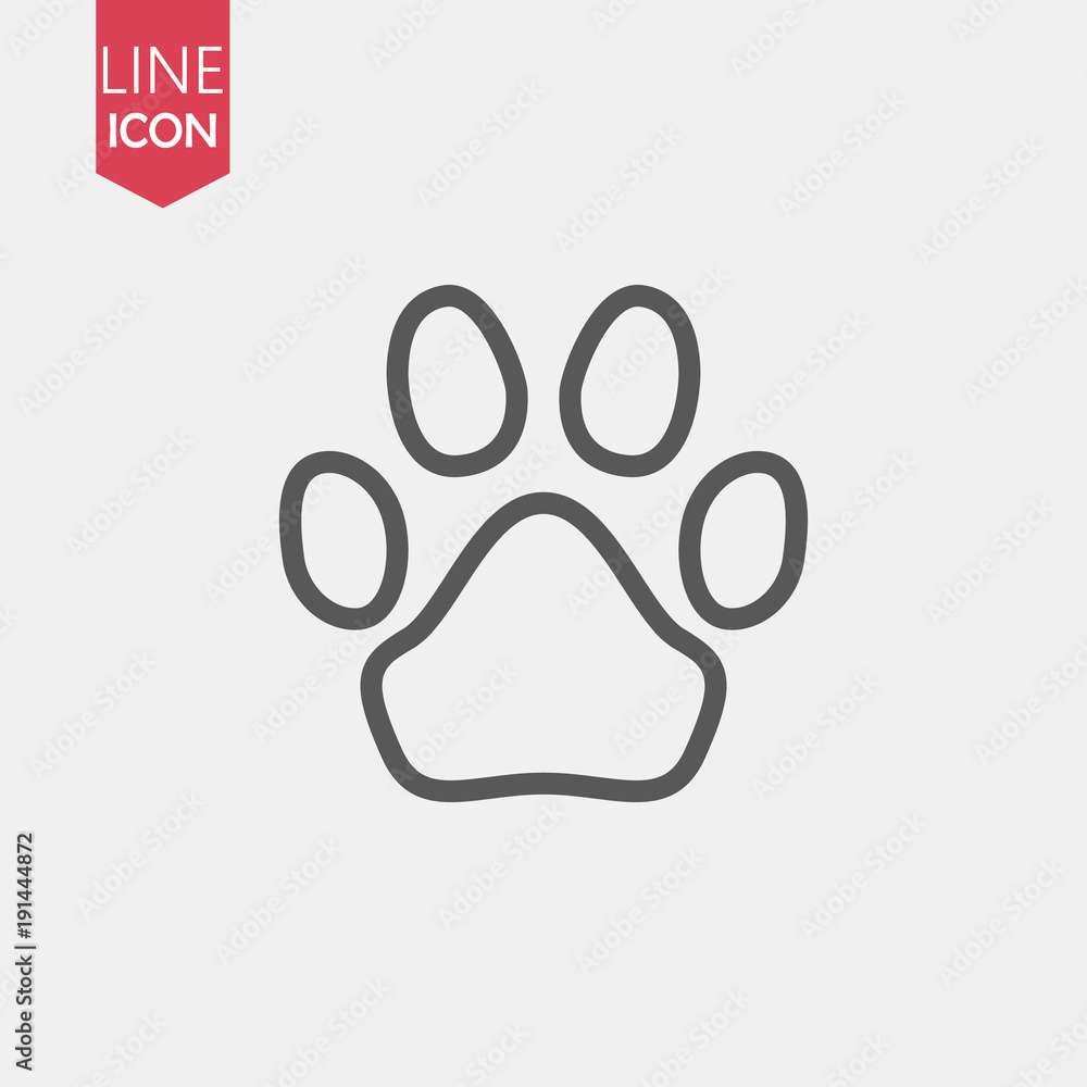 Paw Prints. Logo. Vector Illustration. Isolated vector Illustration. Black on White background. Paw Prints. Logo. Vector Illustration. Isolated vector Illustration. Black on White background.