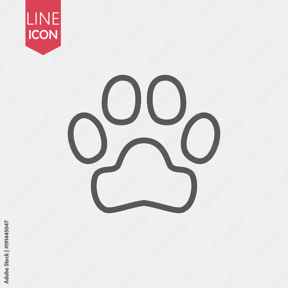 Paw Prints. Logo. Vector Illustration. Isolated vector Illustration. Black on White background. Paw Prints. Logo. Vector Illustration. Isolated vector Illustration. Black on White background.