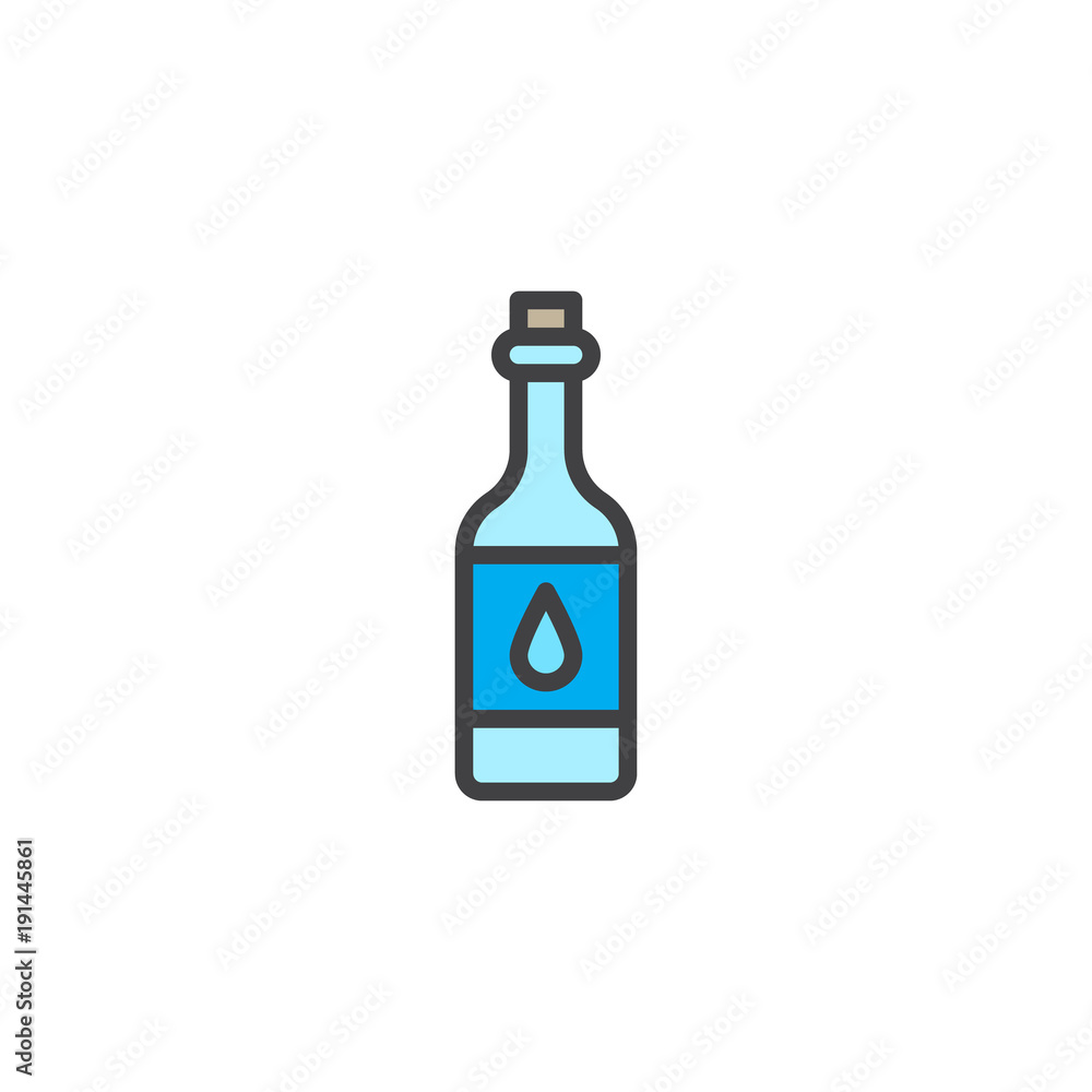Water bottle filled outline icon, line vector sign, linear colorful pictogram isolated on white. Symbol, logo illustration. Pixel perfect vector graphics Water bottle filled outline icon, line vector sign, linear colorful pictogram isolated on white. Symbol, logo illustration. Pixel perfect vector graphics