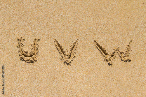 Lower Case Letters of Alphabet on Sand
