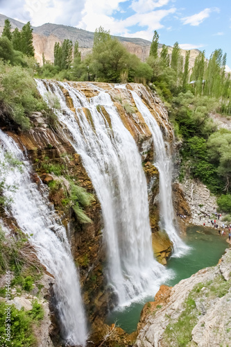Landscape view of Tortum Waterfall in Tortum