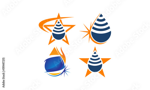 Water Fire Flame Gas Oil Set