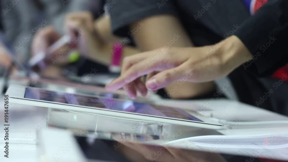 Business people using modern tablets Business people using modern tablets