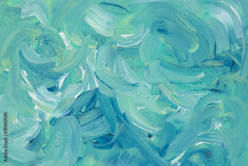 This original improvisational painting was done in acrylic on canvas. Its energetic brushstrokes express swirling activity.