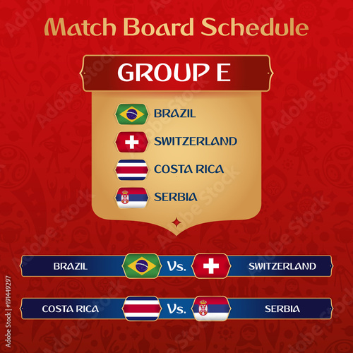 Football Tournament Match Board With Russian Ethnic Decoration Vector Illustration.