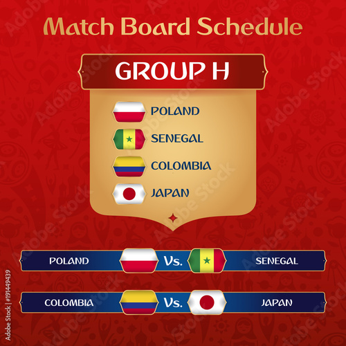 Football Tournament Match Board With Russian Ethnic Decoration Vector Illustration.