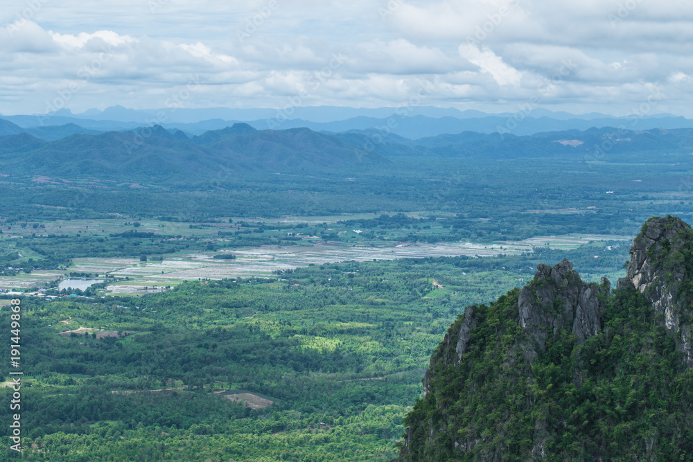 Hill mountain view countryside landscape of Lampang Thailand.