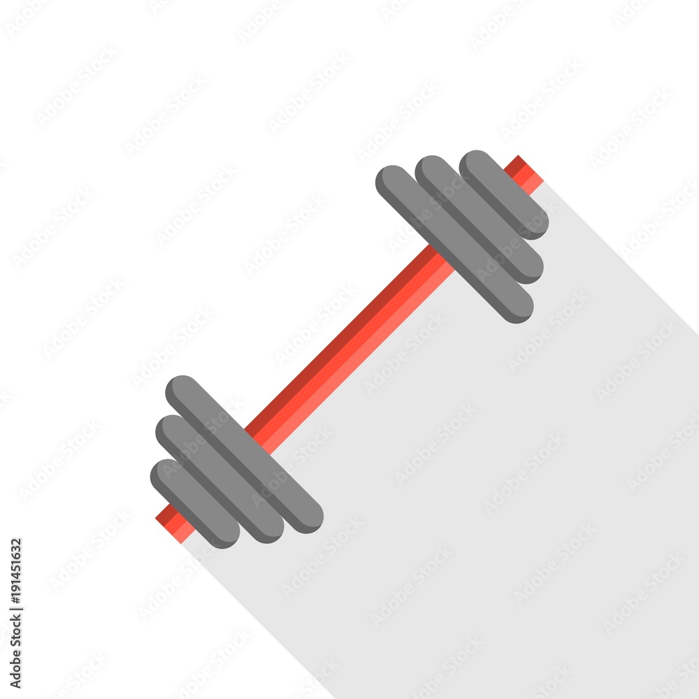 Gym equipment Barbell icon, flat design Gym equipment Barbell icon, flat design