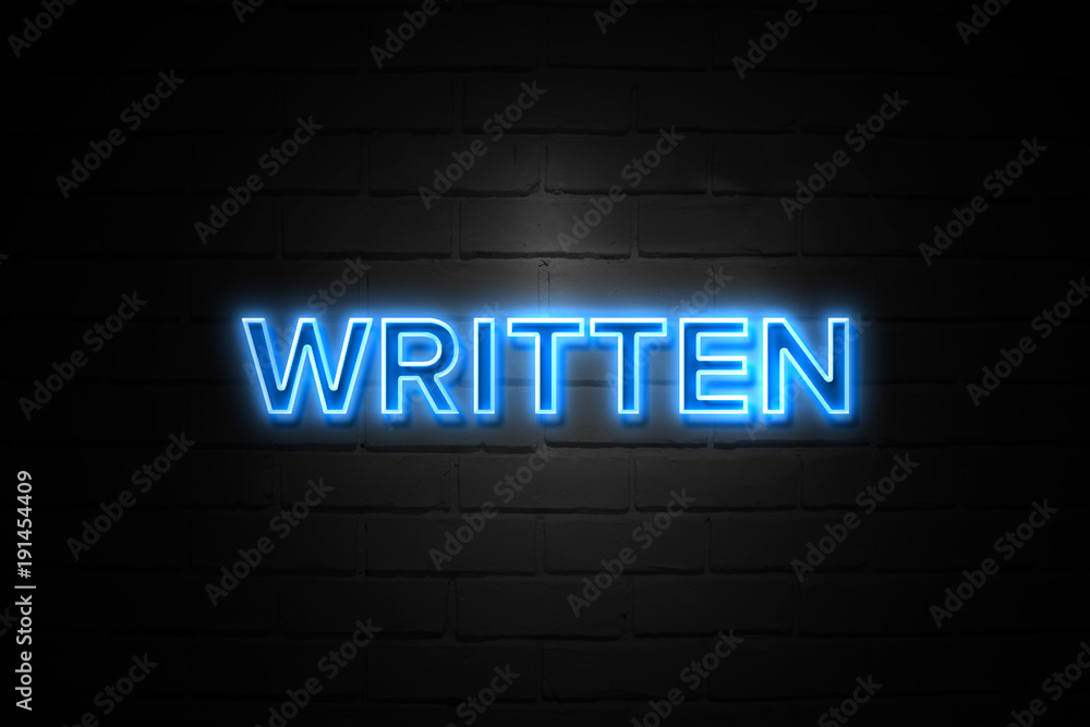 Written neon Sign on brickwall Written neon Sign on brickwall