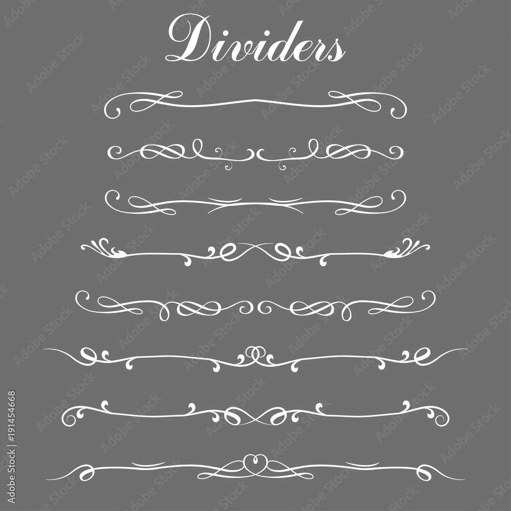 Set of dividers,border lines or divider lines, Set of dividers,border lines or divider lines,