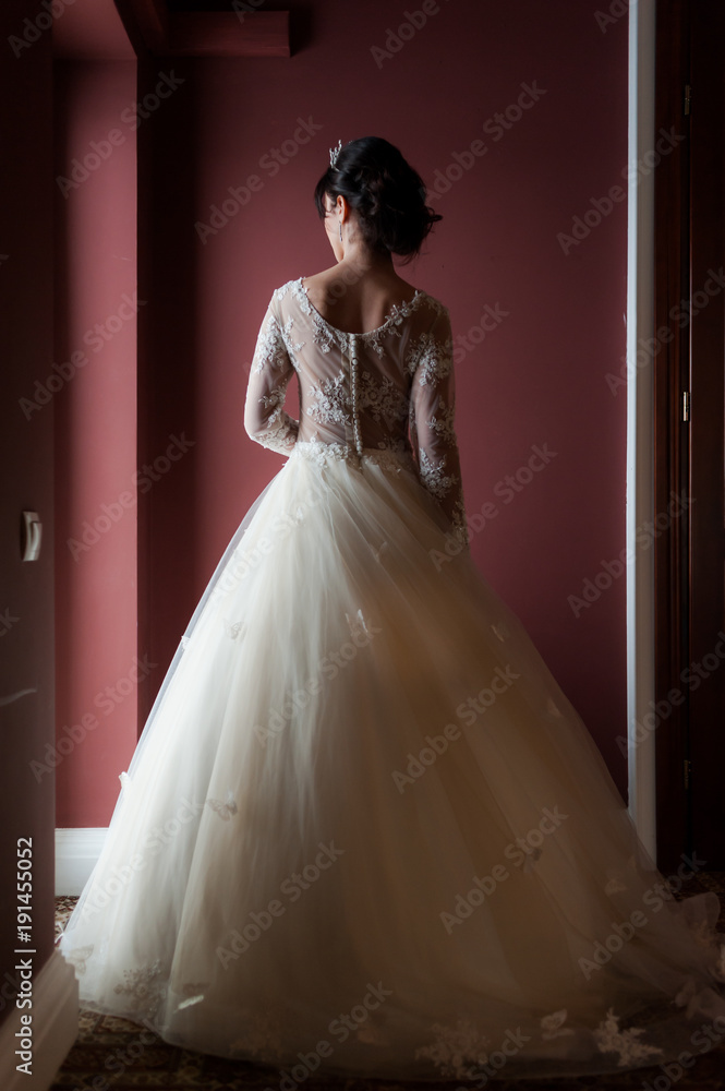 Portrait of beautiful bride in wedding dress Portrait of beautiful bride in wedding dress